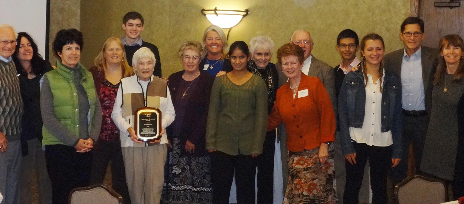 Marlene Reid, with family and friends.